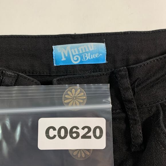 Show Me Your Mumu 25 Berkeley Button Up Bells Pitch Black Flare Raw Hem - Picture 4 of 12